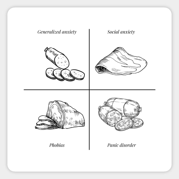 A charcuterie platter of anxiety disorders Magnet by Maintenance Phase